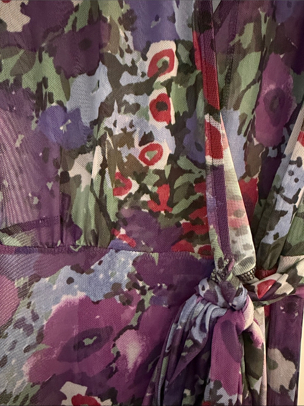 Who What Wear Purple Floral Wrap Maxi in Multi-Color - Picture 3 of 4